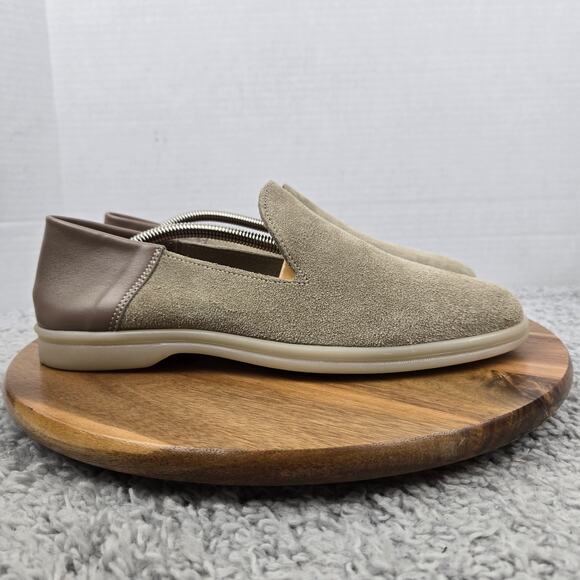 Arte Artigiana Sorrento Mens 42 Moccasin Palm Beige Suede Calf Leather Loafer main image 7